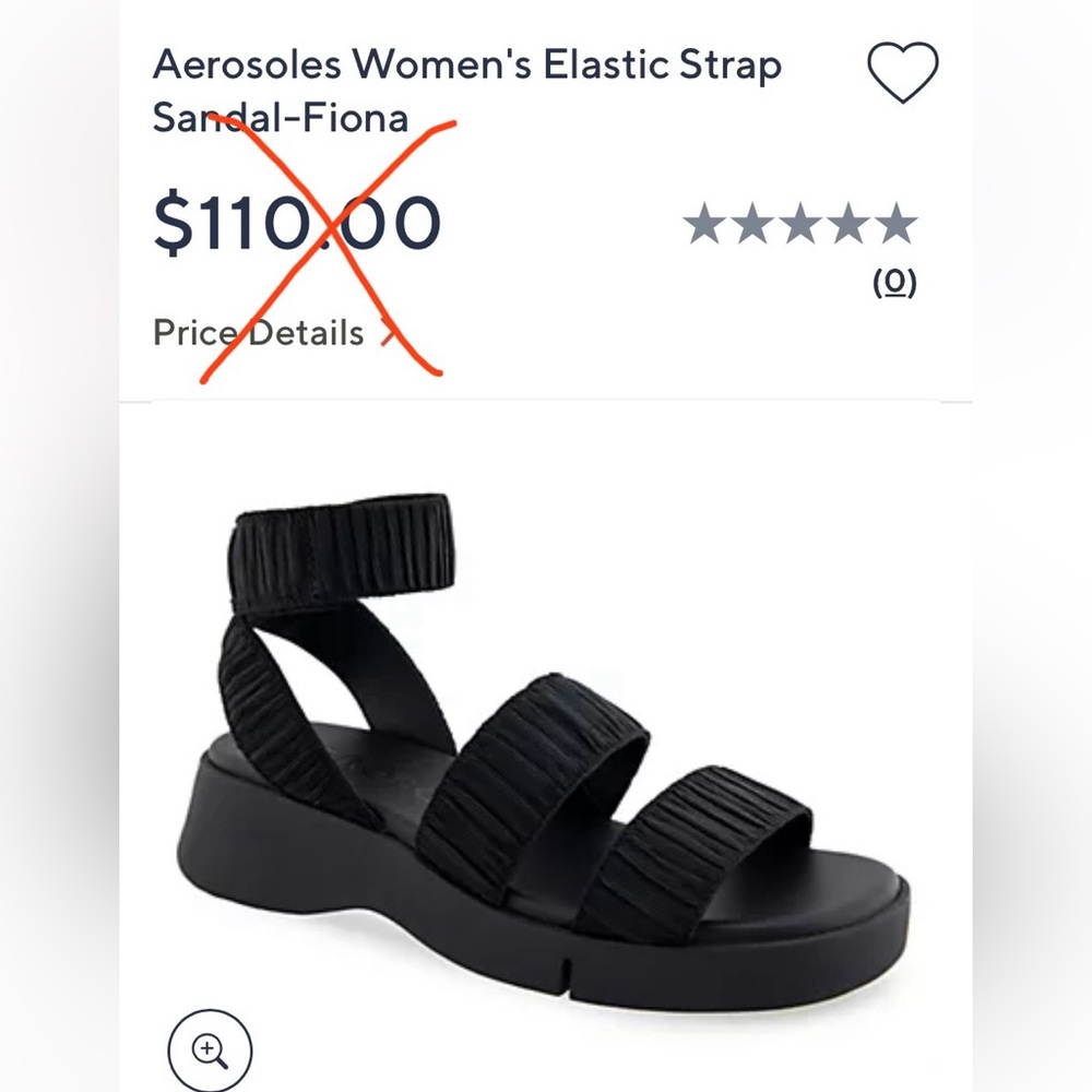 Aerosoles Fiona Women's Black Sandals, size 8.5